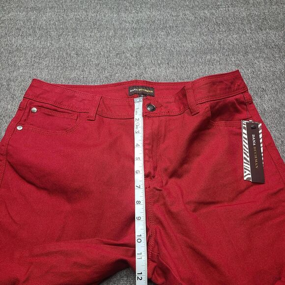 Dana Buchman Pants Womens 12 Red Allure Modern Chic Straight Stretch Cotton New - Picture 3 of 10